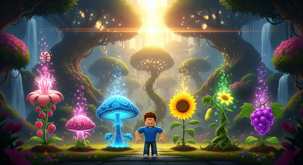 Beberapa tandaman dalam Grow a Garden Roblox ilustrasi by Matador168 studio.jpg