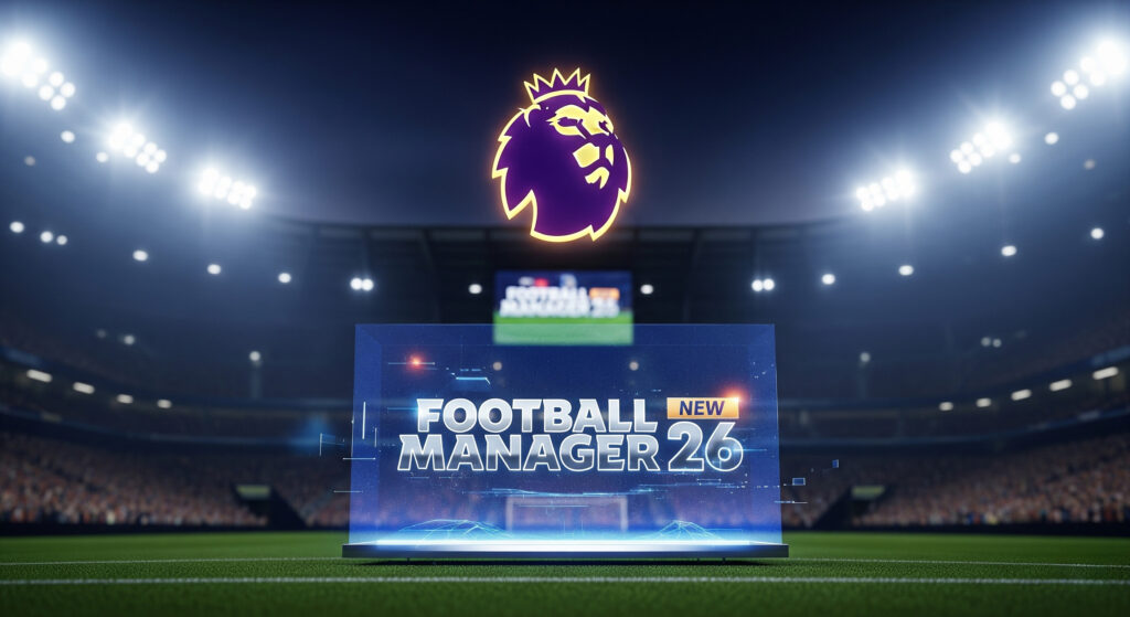 football manager 26 game bola. i;ustrasi by matador168 studio