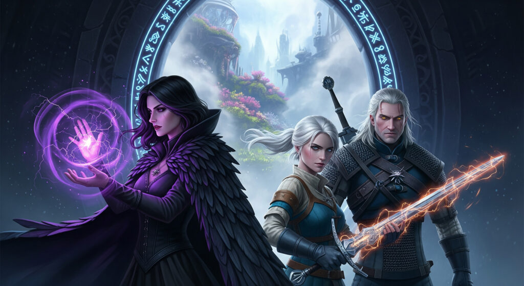 karakter dalam the witcher 3 ilustrasi by Matador168 studio