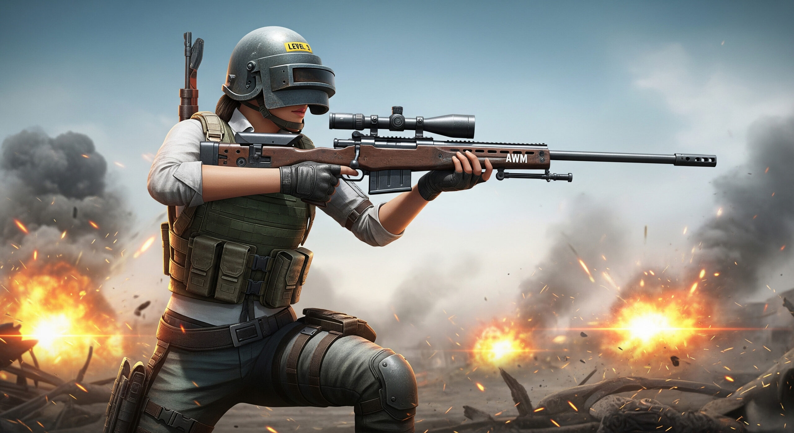 AWM Senjata Paling Mematikan di PUBG Mobile 2024-2025/ ilustrasi by Matador168 studio